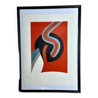 Abstract lithograph by james pichette signed and numbered