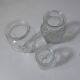 3 vintage molded glass bulbous vases 50s