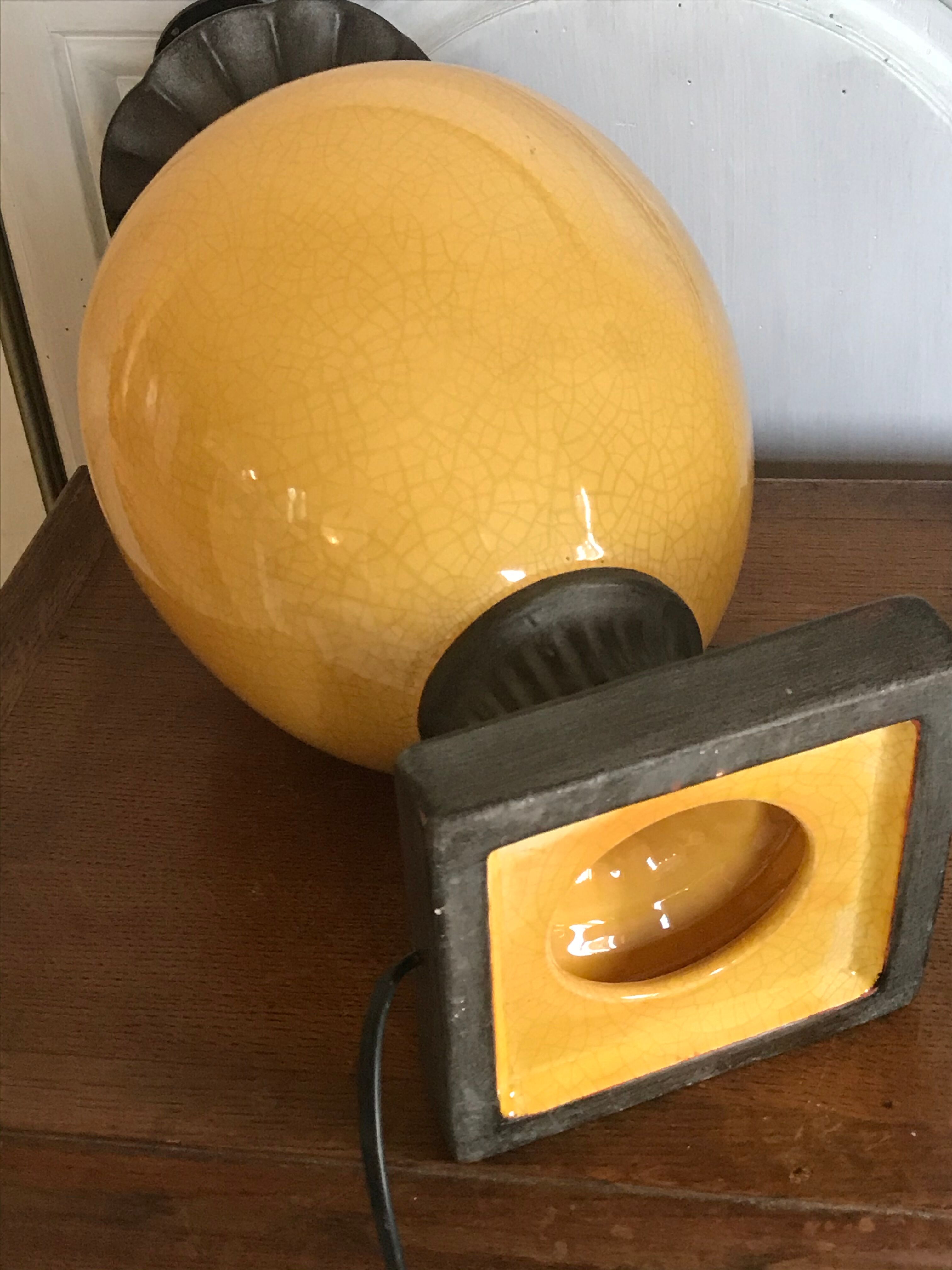 Vintage cracked ceramic lamp