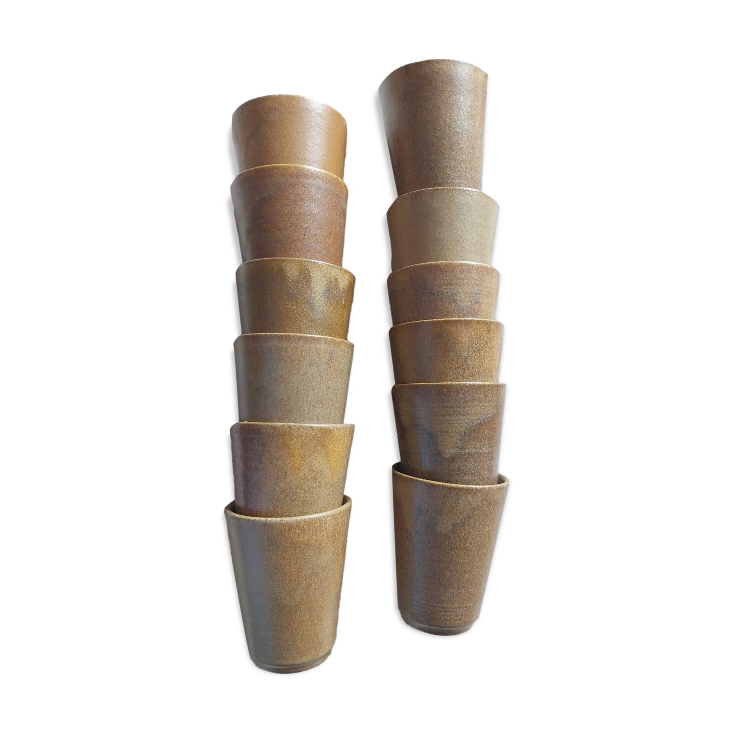 Digoin grespots vintage stoneware glasses/cups