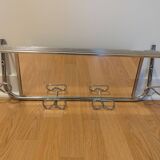 Coat rack with 4 hooks, mirror, chrome metal
