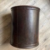 Leather waste paper basket