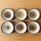 Set of six hollow plates in Longchamp sandstone
