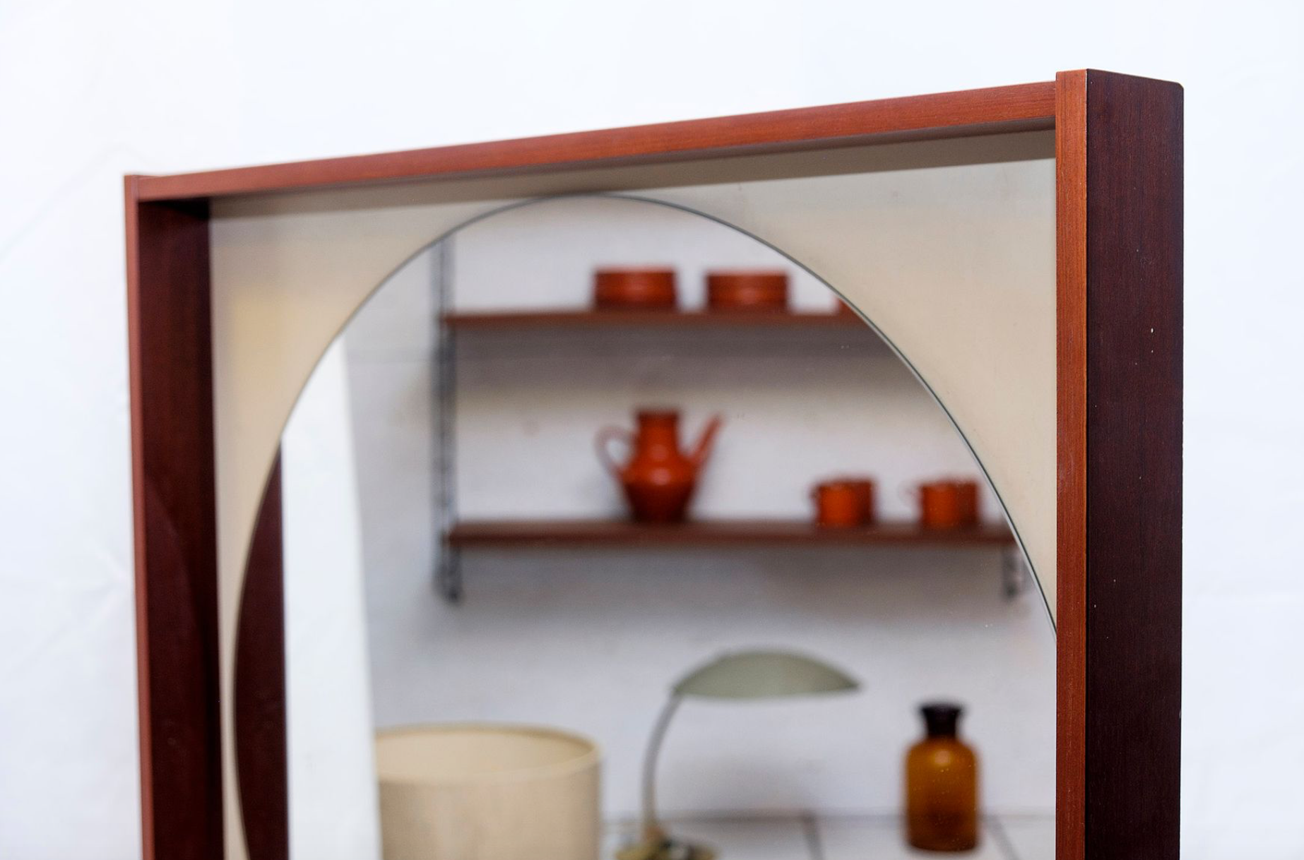 Vintage mahogany mirror 1970s 65x65cm