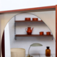 Vintage mahogany mirror 1970s 65x65cm