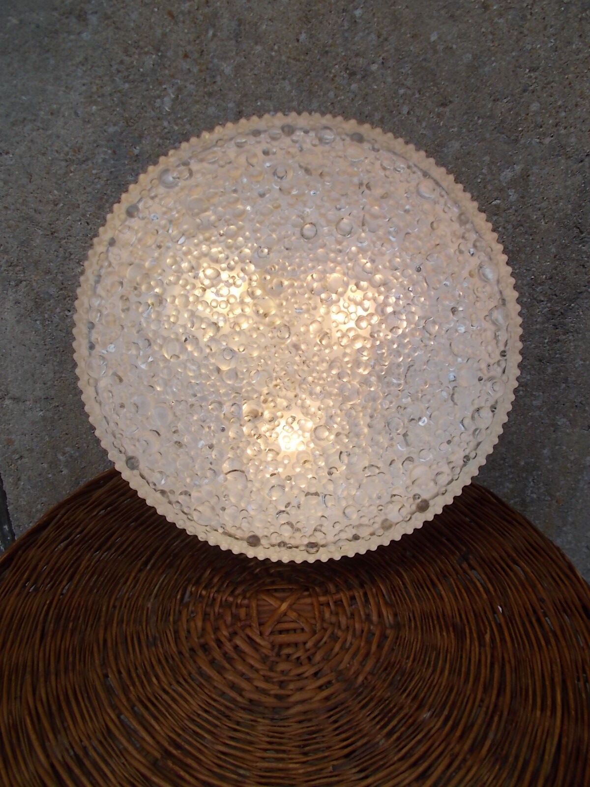 Very large pair of bubble glass ceiling lights by Staff 1960-70