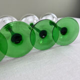Green stemmed glasses