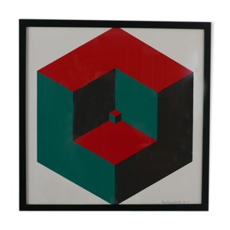 Mid-Century Geometric Signed Print Artwork (No.4)