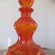Empoli Italy decanter in orange structured glass 60s 70s