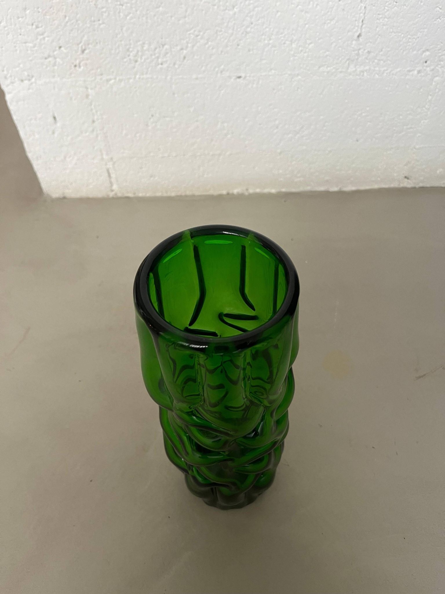 Vintage Murano vase , Emerald Green decorative made in Italy