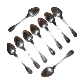 9 small silver metal spoons