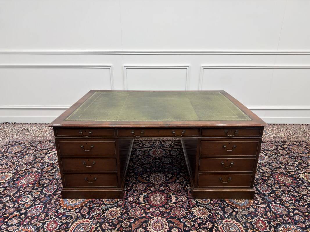 Large Antique English Desk Partnerdesk