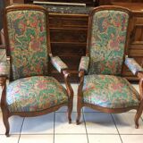 Pair of Voltaire walnut chairs