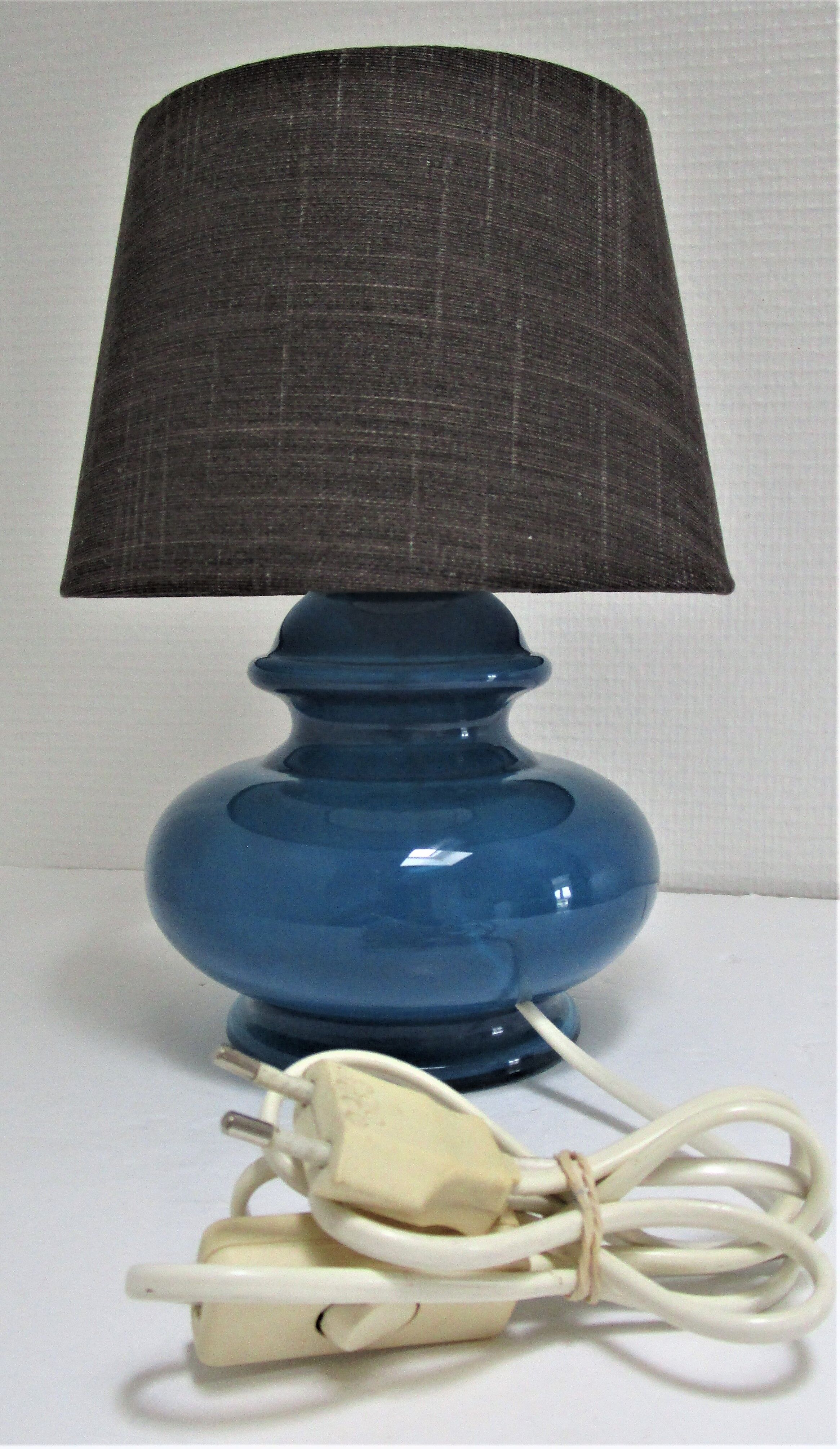 Vintage blue glass lamp 70