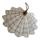 Chandelier suspension mother-of-pearl and brass