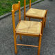 Paire de chaises en bois et paille – années 50-60
