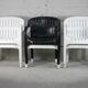 Set de 6 fauteuils d'extérieur Pierre Paulin "Dangari", Allibert. Plastique. France, 1980