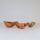 Set of 3 bowls in organic burl wood from Swedish folk art, circa 1960-1970.