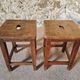 Pair of oak workshop stools – France, 1950s