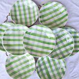 Antique checkered soup plates