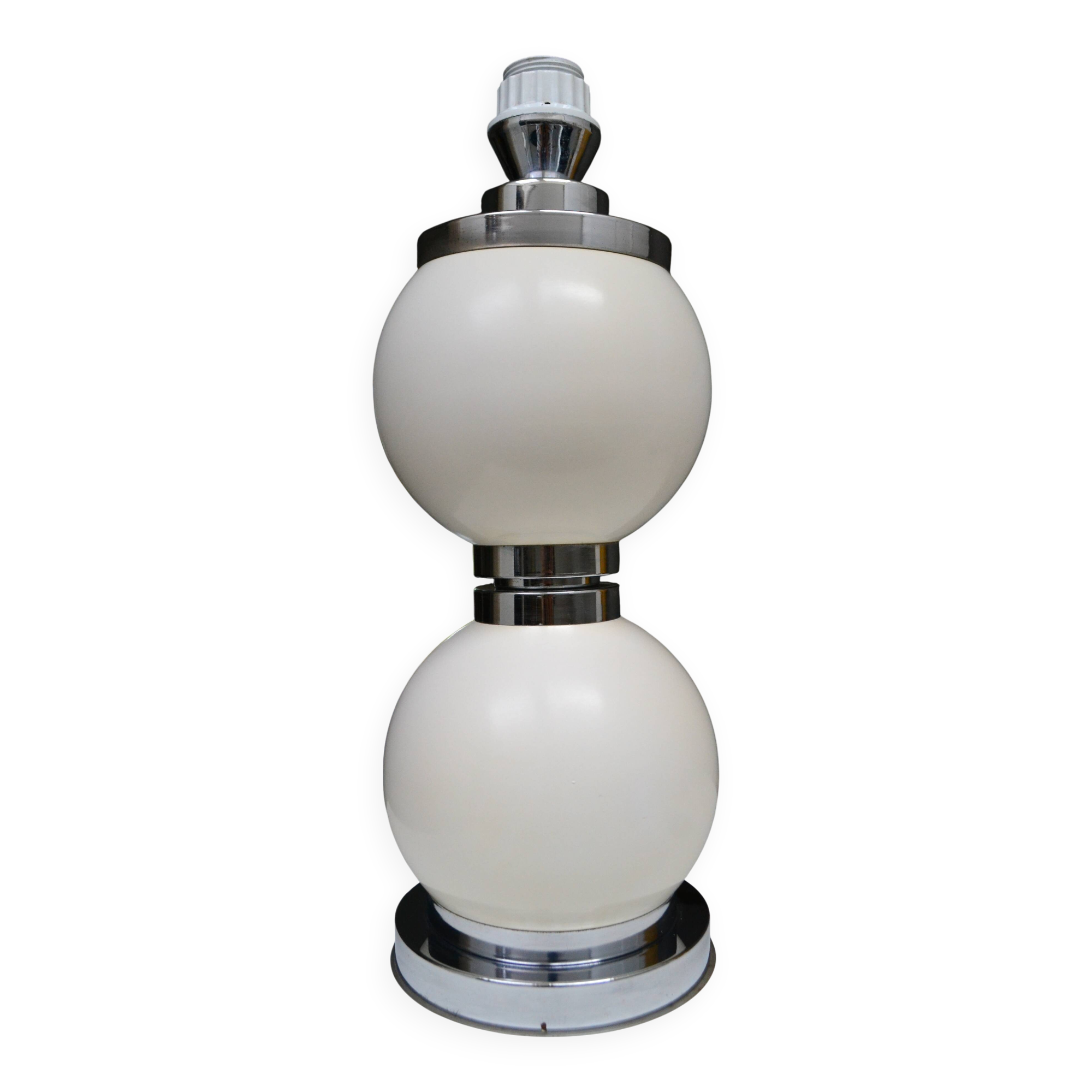 Delmas lamp base in white metal and chrome from the 70s