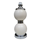 Delmas lamp base in white metal and chrome from the 70s