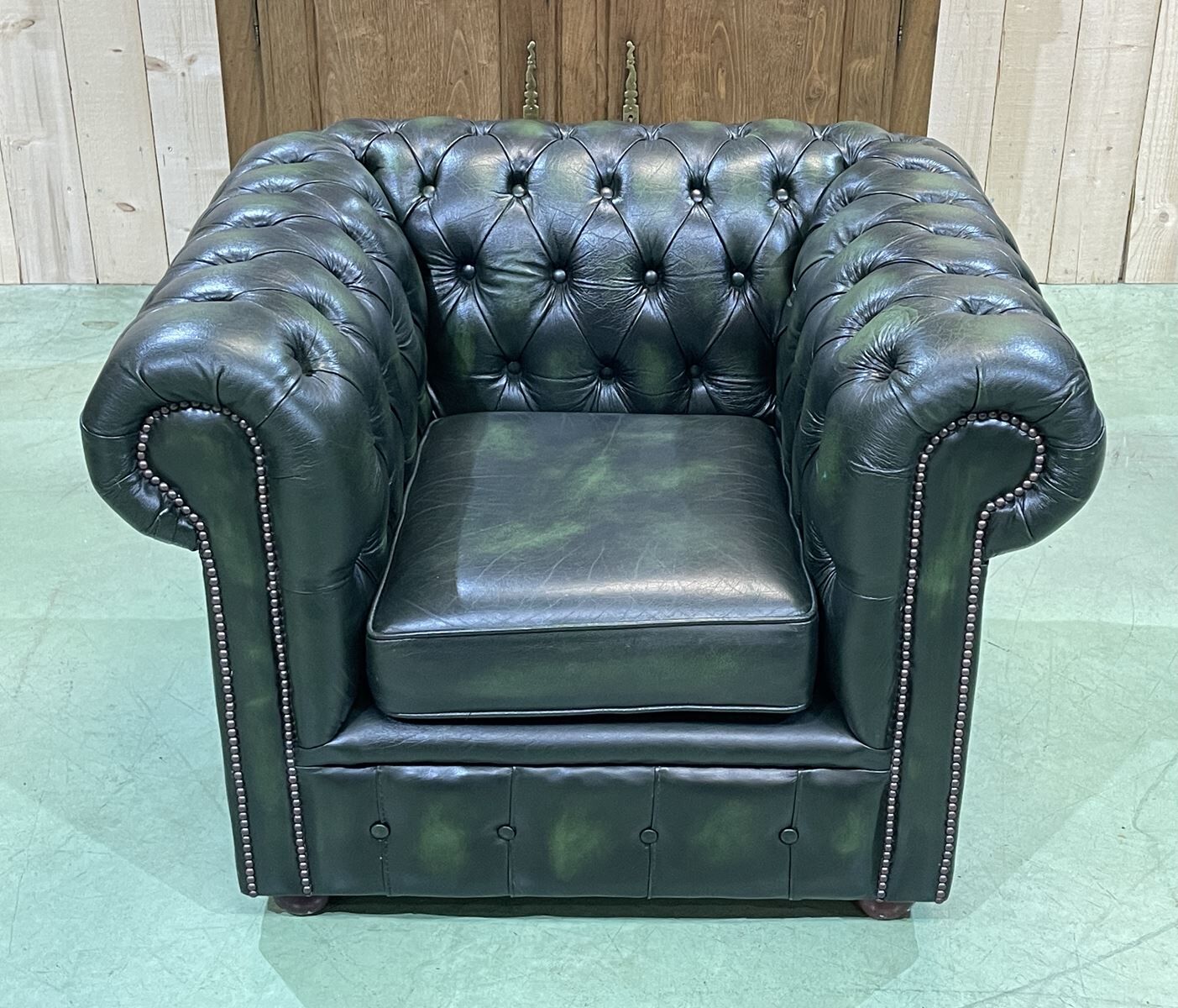 Chesterfield leather armchair from the 70s