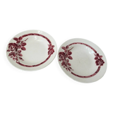 Antique KG Lunéville Roxanne flower soup plates