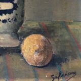 Still life painting vintage charm 1938 sign