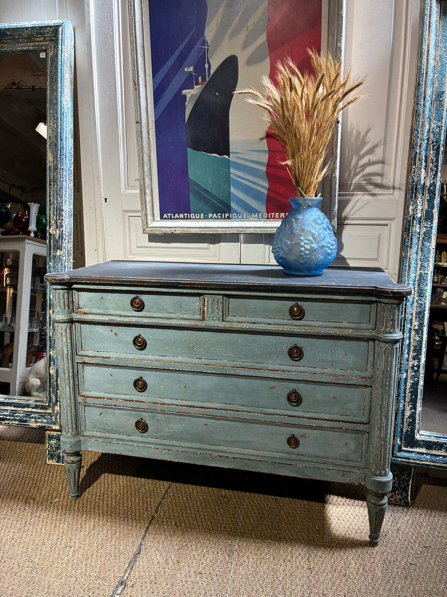 Antique Chest of Drawers, Louis, 16