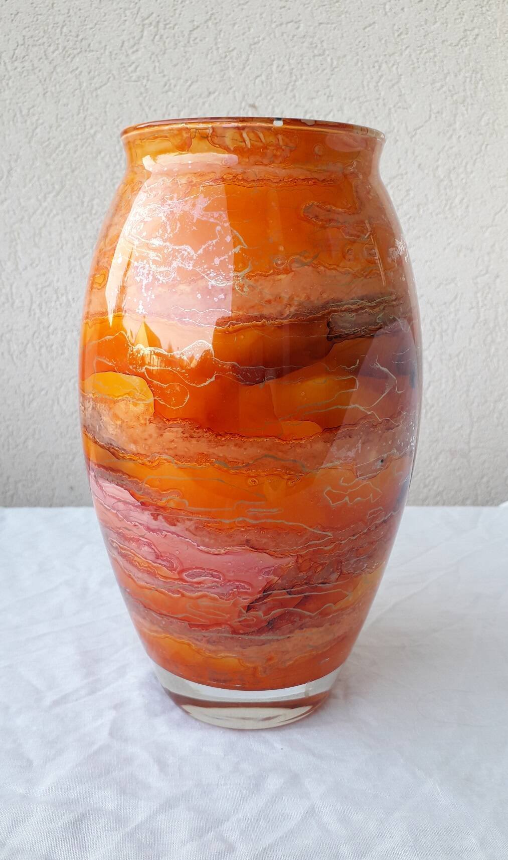 Signed orange vase