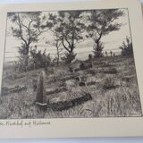 Antique print - Hiddensee cemetery - Lithograph from 1902