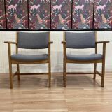 Two armchairs stamped "hans wegner" 1960.