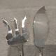 2-piece fish serving set, silver-plated metal, goldsmith V, rocaille marly