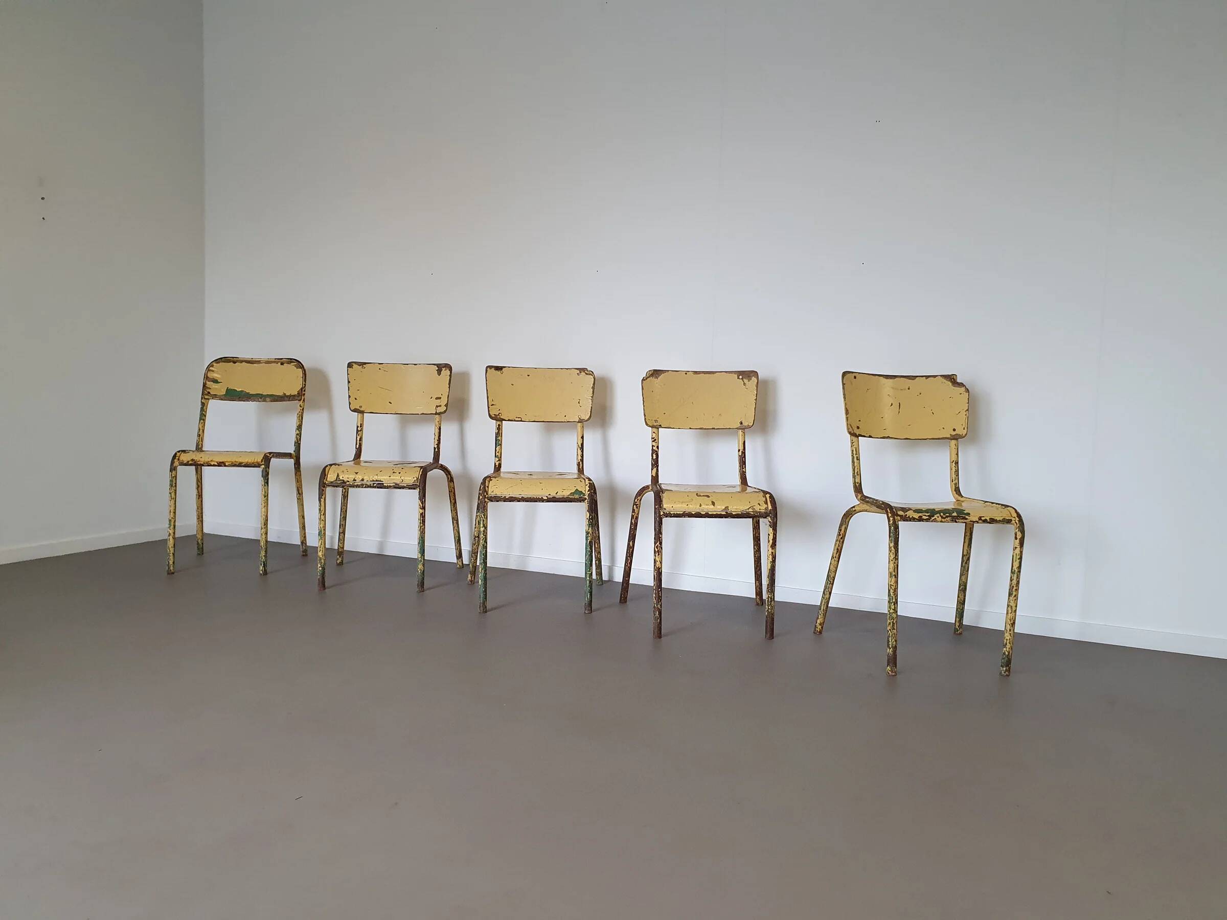 Old stacking school chairs 1950s