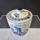 Very pretty sugar bowl or mustard pot from Delft Holland in earthenware.