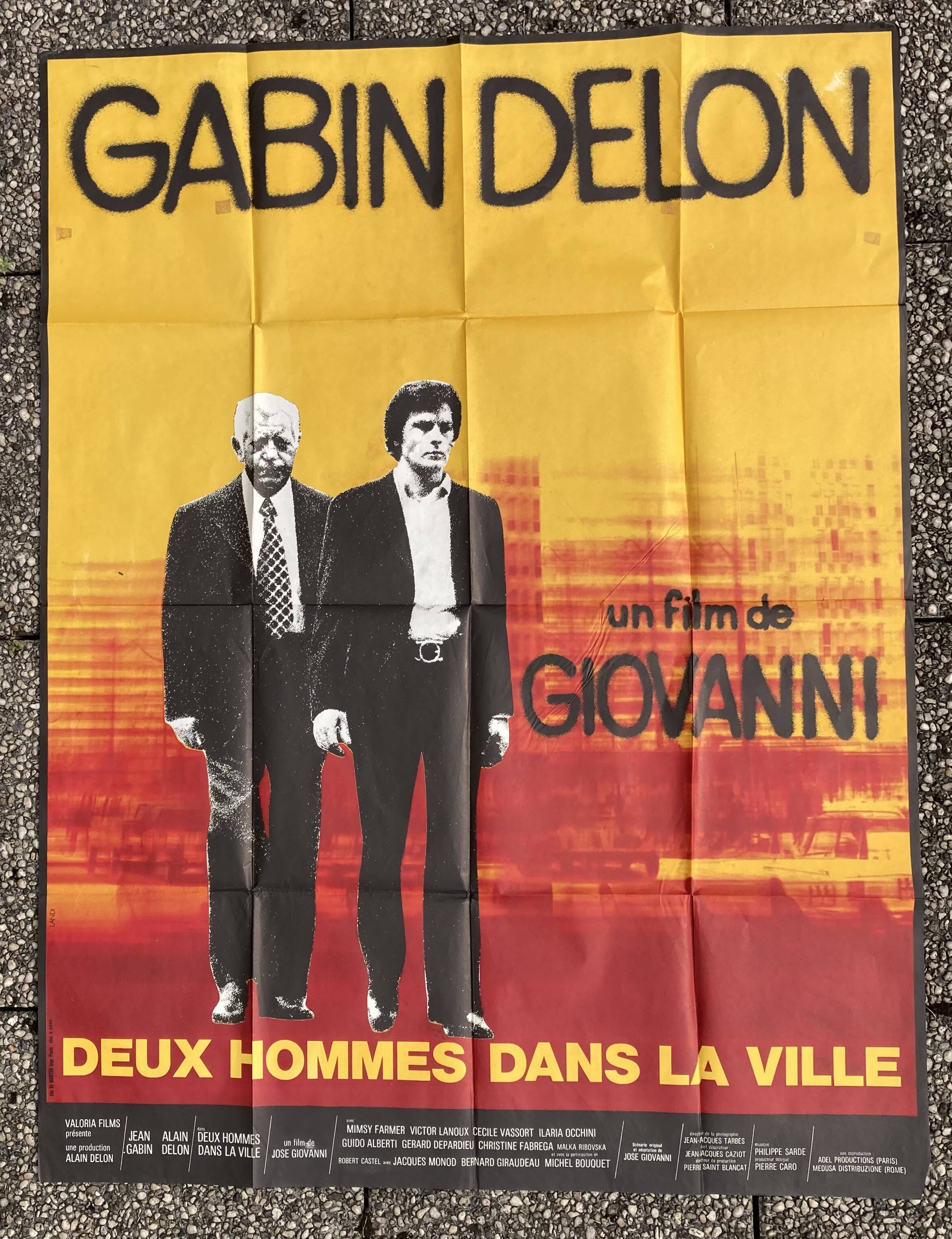 Original movie poster Two Men in the City Alain Delon Jean Gabin