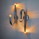 Pair of space-age tubular wall lights, chromed metal, Italy, 1970
