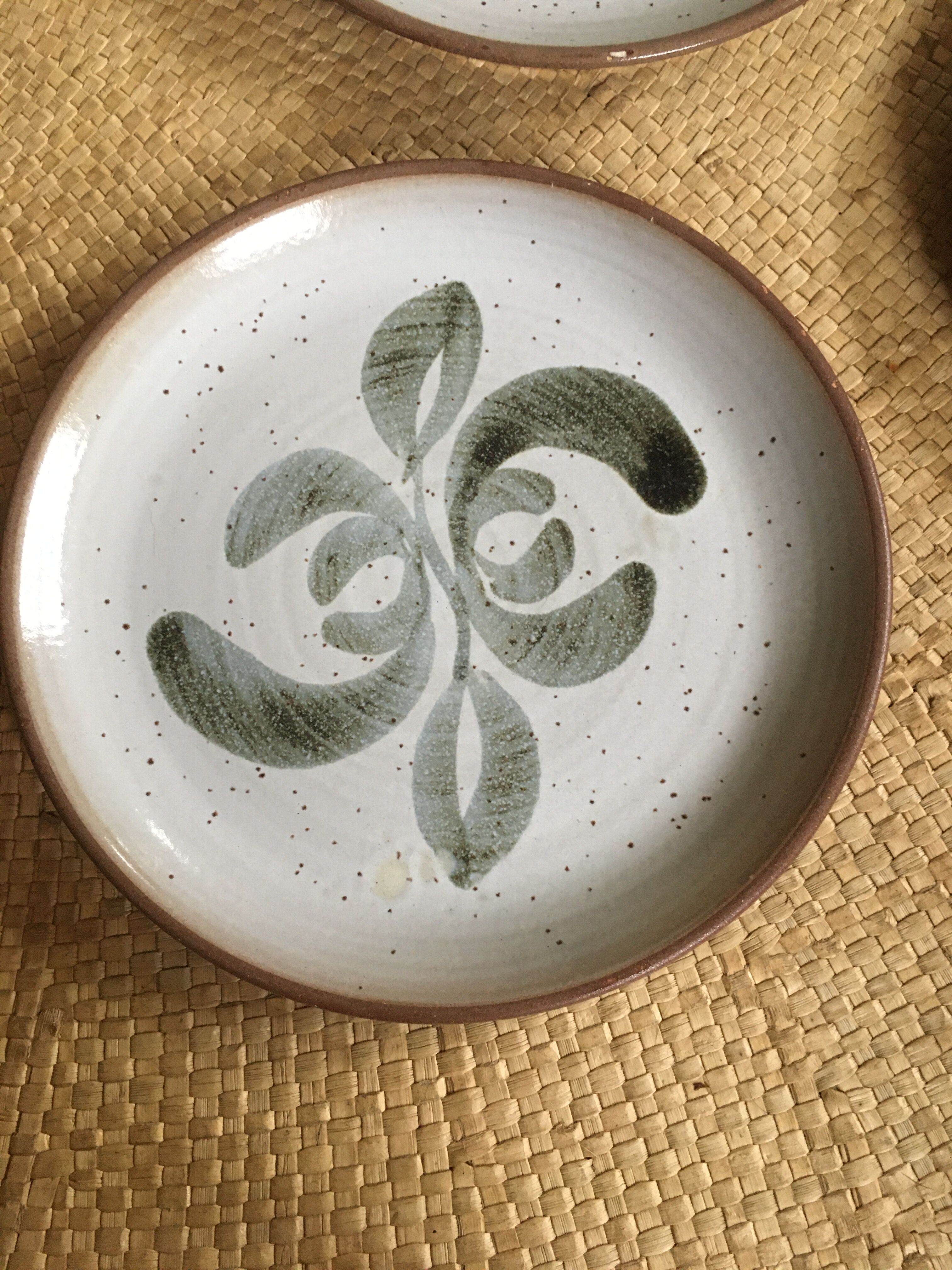 Series of 4 flat sandstone plates