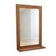 Danish solid mahogany mirror with slatted shelf, 1970s