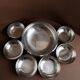 Set of 7 silver stainless steel bowls Space Age vintage Italian design stackable and elegant