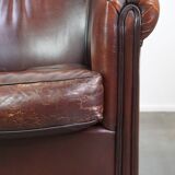 Nice sheepskin club chair with a beautiful patina