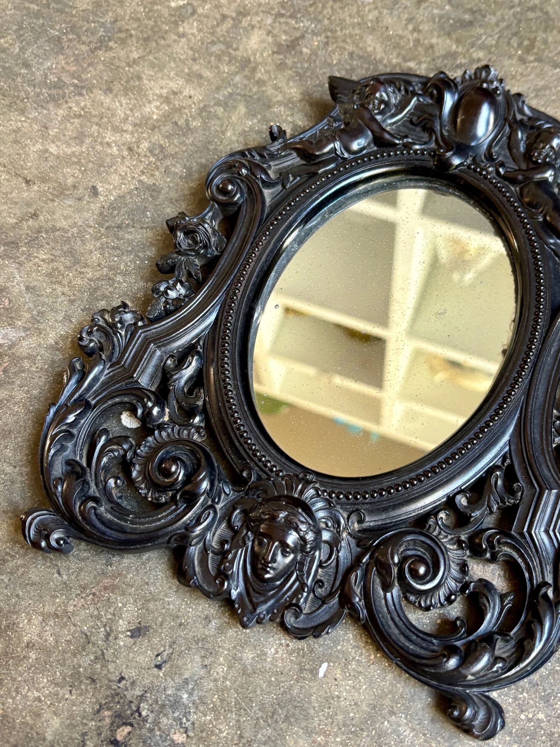 Napoleon III mirror in gutta-percha