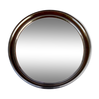 Round mirror in smoked plexiglass 70s