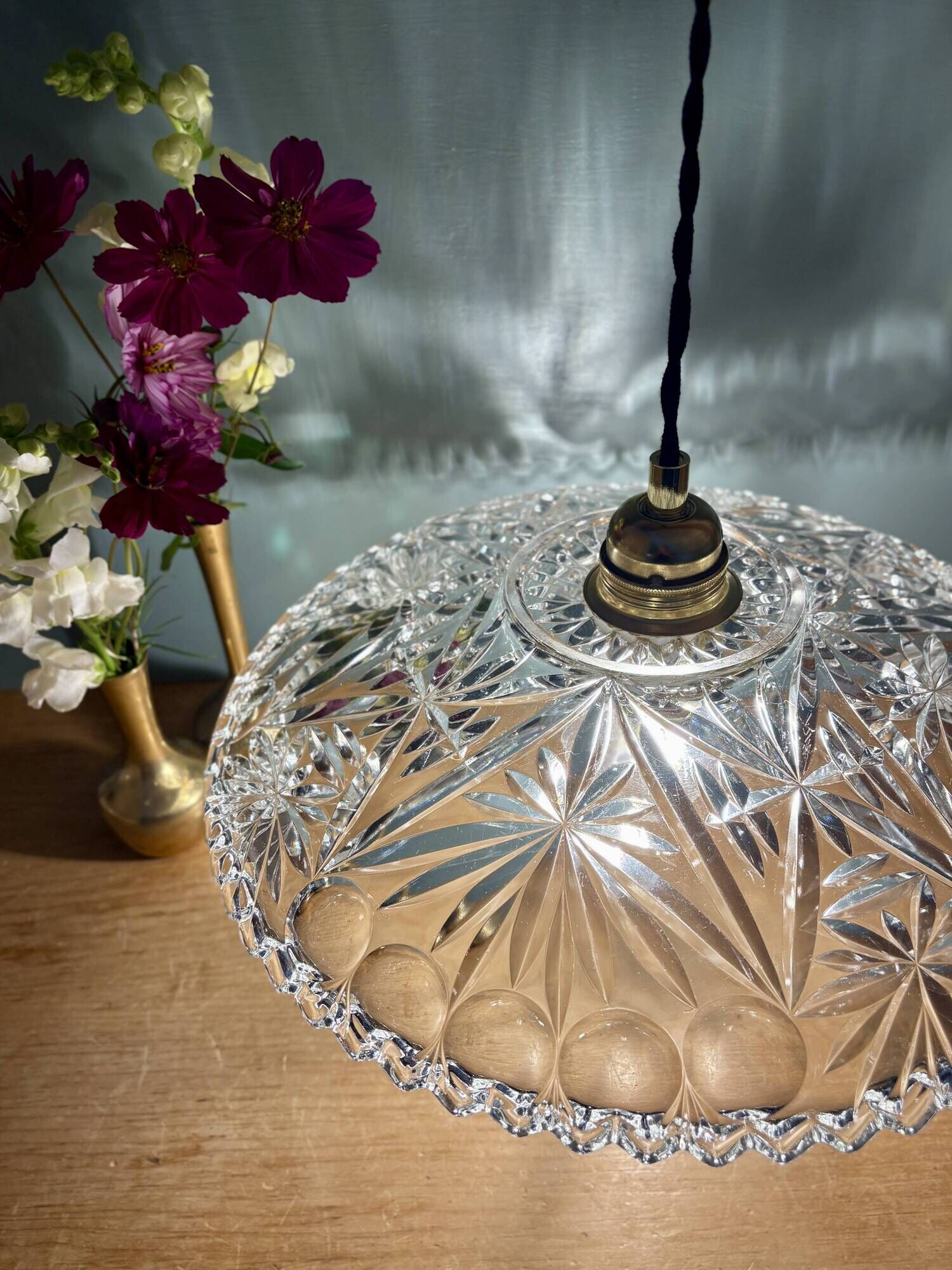 Vintage glass pendant light - tableware collection (CV31) -