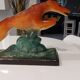 Art deco greyhound ceramic sculpture 1930s