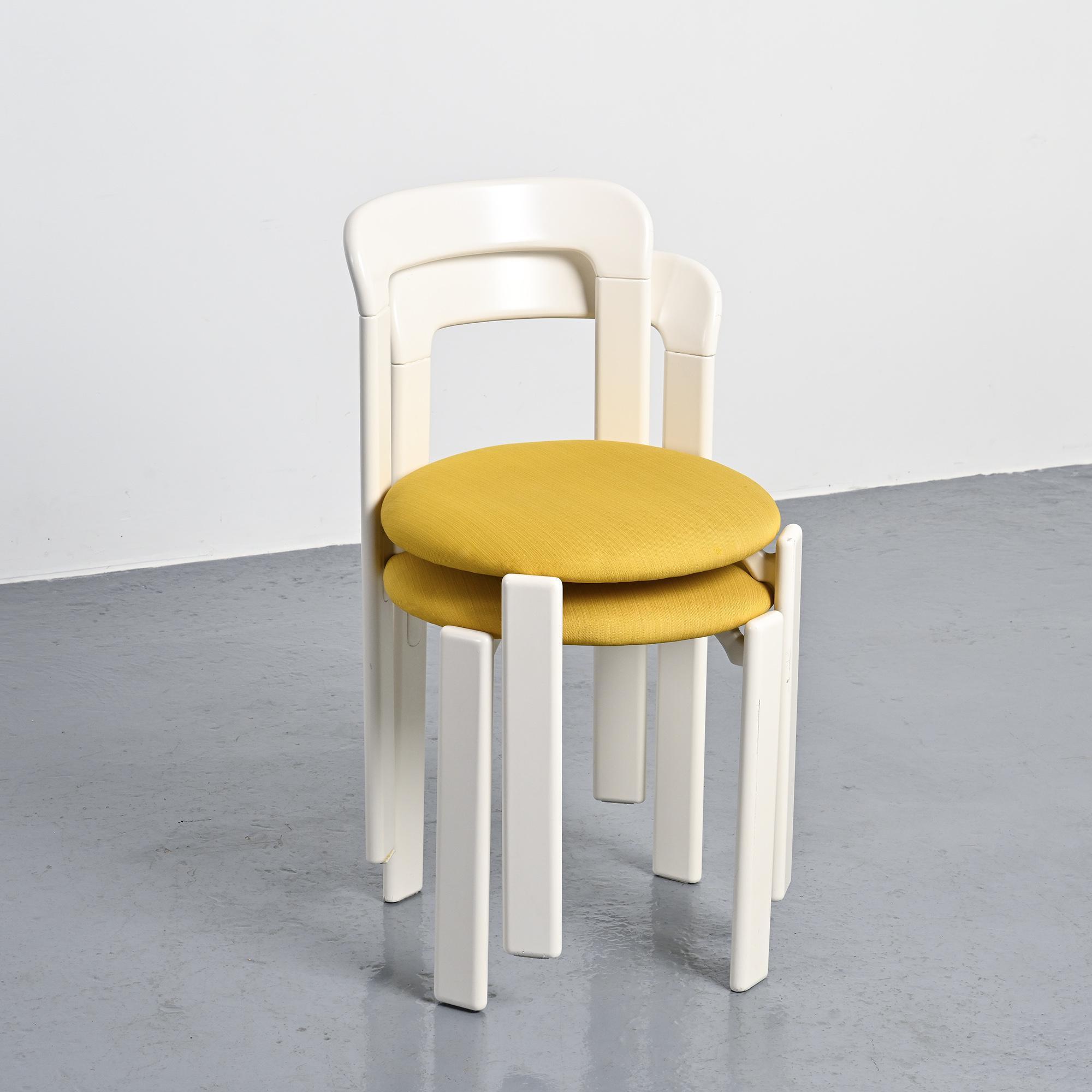 Set of two chairs and a stool by Bruno Rey, Dietiker, circa 1975.