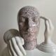 Vintage ceramic head speckled pattern pink and black