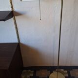 Mid century brass banker's adjustable floor lamp, 1970s