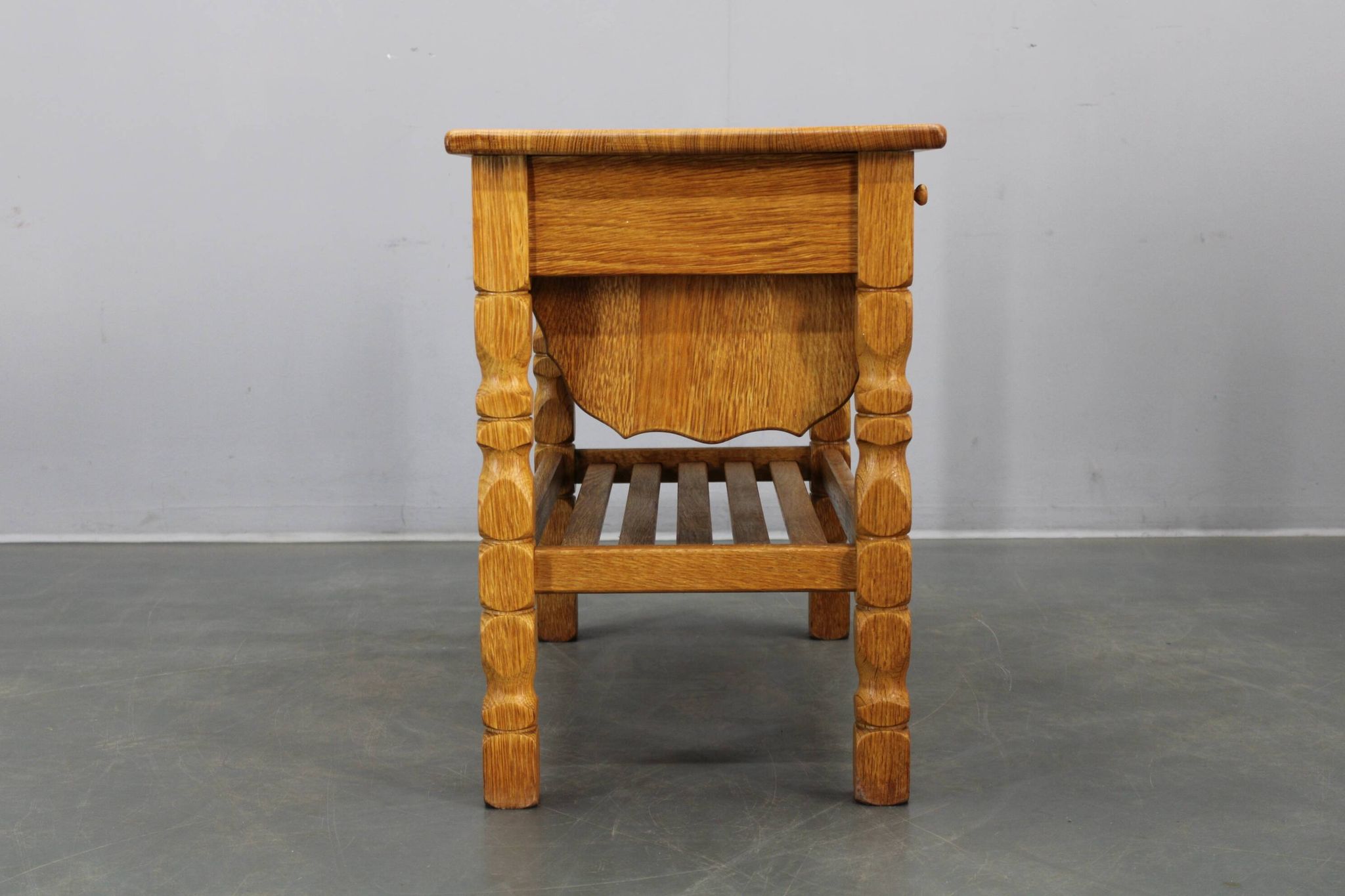 Danish mid-century oak sewing cabinet by Henning Kjaernulf